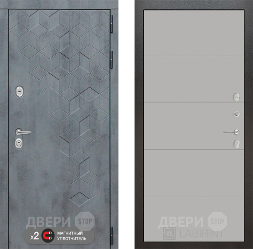 Входная металлическая Дверь Лабиринт (LABIRINT) Бетон 13 Грей софт в Можайске