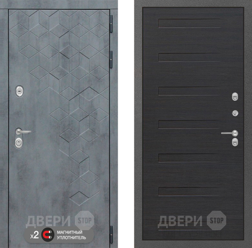 Входная металлическая Дверь Лабиринт (LABIRINT) Бетон 14 Эковенге поперечный в Можайске