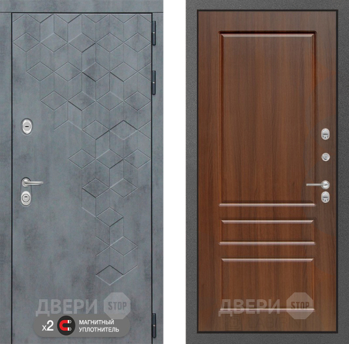 Входная металлическая Дверь Лабиринт (LABIRINT) Бетон 03 Орех бренди в Можайске