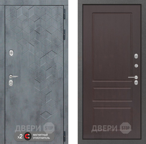 Входная металлическая Дверь Лабиринт (LABIRINT) Бетон 03 Орех премиум в Можайске
