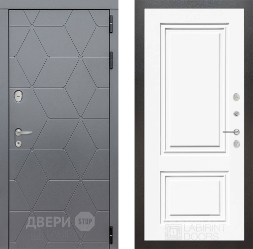 Входная металлическая Дверь Лабиринт (LABIRINT) Cosmo 26 Белый (RAL-9003) в Можайске