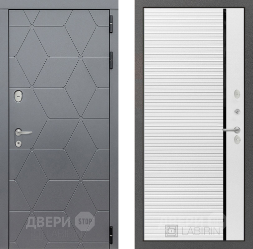 Входная металлическая Дверь Лабиринт (LABIRINT) Cosmo 22 Белый софт в Можайске