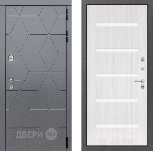 Входная металлическая Дверь Лабиринт (LABIRINT) Cosmo 01 Сандал белый в Можайске