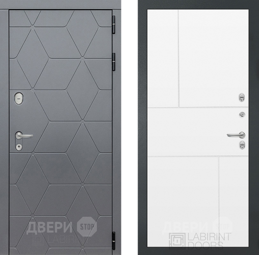 Входная металлическая Дверь Лабиринт (LABIRINT) Cosmo 21 Белый софт в Можайске
