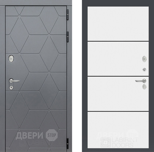 Входная металлическая Дверь Лабиринт (LABIRINT) Cosmo 25 Белый софт в Можайске