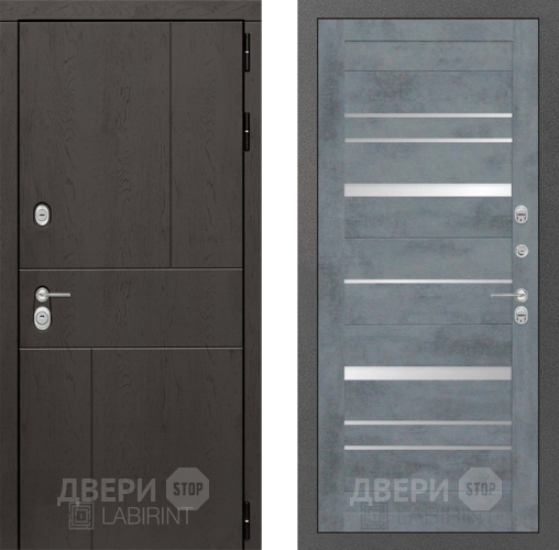 Входная металлическая Дверь Лабиринт (LABIRINT) Urban 20 Бетон темный в Можайске