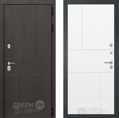Входная металлическая Дверь Лабиринт (LABIRINT) Urban 21 Белый софт в Можайске