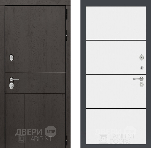 Входная металлическая Дверь Лабиринт (LABIRINT) Urban 25 Белый софт в Можайске
