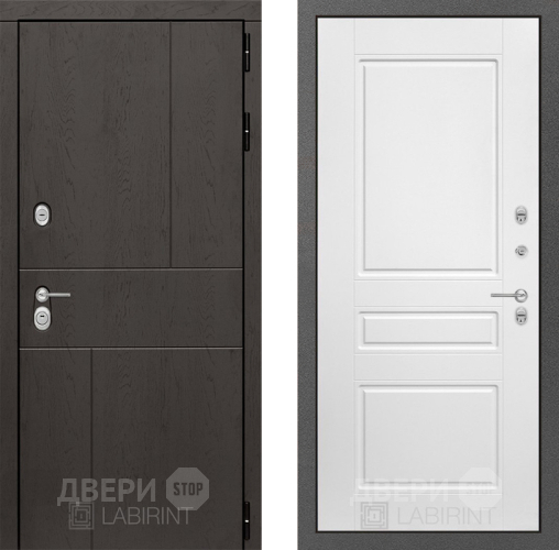 Входная металлическая Дверь Лабиринт (LABIRINT) Urban 03 Белый софт в Можайске