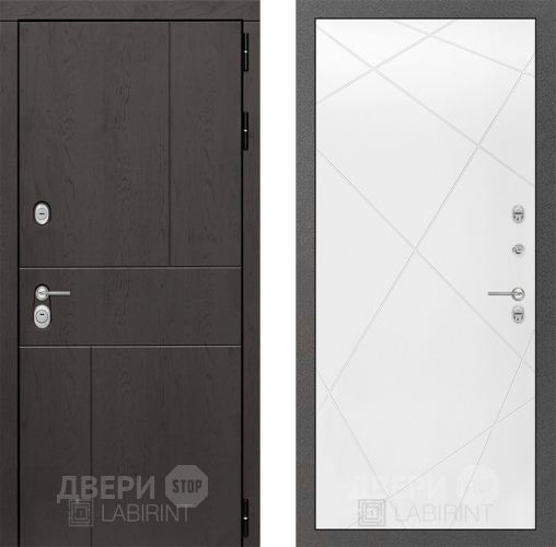Входная металлическая Дверь Лабиринт (LABIRINT) Urban 24 Белый софт в Можайске