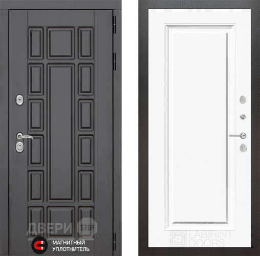 Входная металлическая Дверь Лабиринт (LABIRINT) New York 27 Белый (RAL-9003) в Можайске