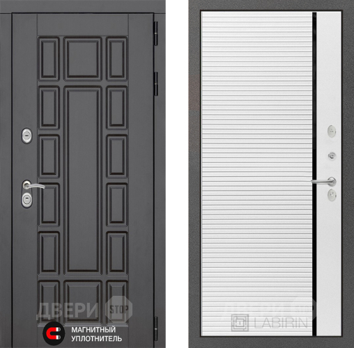 Входная металлическая Дверь Лабиринт (LABIRINT) New York 22 Белый софт в Можайске