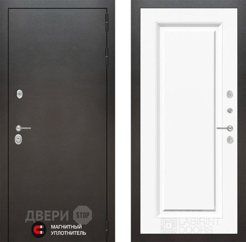 Входная металлическая Дверь Лабиринт (LABIRINT) Silver 27 Белый (RAL-9003) в Можайске