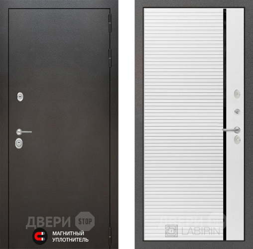 Входная металлическая Дверь Лабиринт (LABIRINT) Silver 22 Белый софт в Можайске
