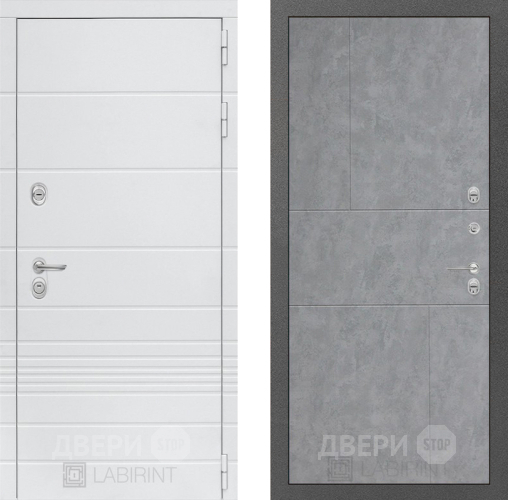 Входная металлическая Дверь Лабиринт (LABIRINT) Трендо 21 Бетон светлый в Можайске