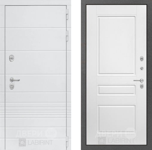 Дверь Лабиринт (LABIRINT) Трендо 03 Белый софт в Можайске