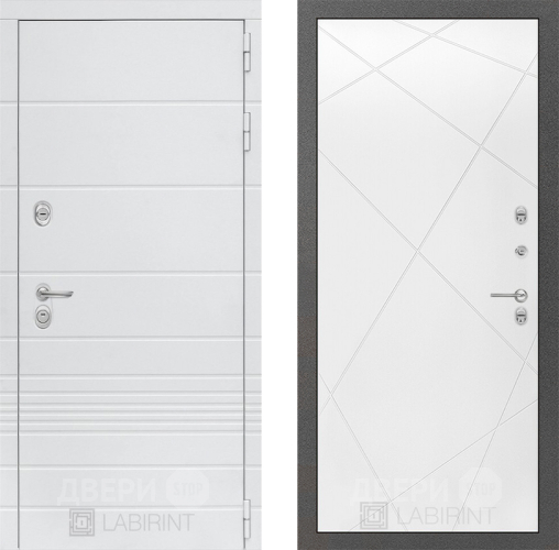 Входная металлическая Дверь Лабиринт (LABIRINT) Трендо 24 Белый софт в Можайске