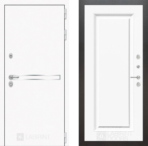 Входная металлическая Дверь Лабиринт (LABIRINT) Лайн White 27 Белый (RAL-9003) в Можайске