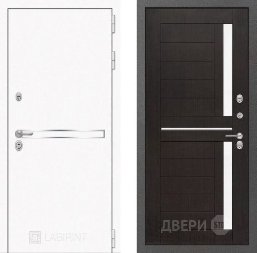 Входная металлическая Дверь Лабиринт (LABIRINT) Лайн White 02 Венге в Можайске
