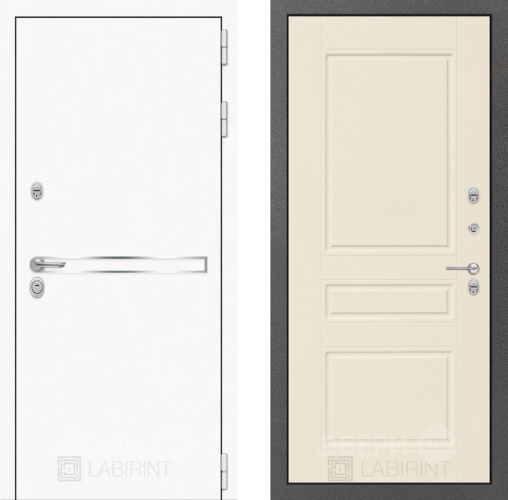 Дверь Лабиринт (LABIRINT) Лайн White 03 Крем софт в Можайске