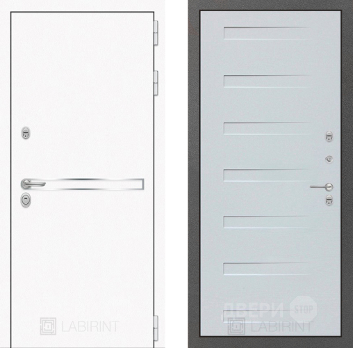 Входная металлическая Дверь Лабиринт (LABIRINT) Лайн White 14 Дуб кантри белый горизонтальный в Можайске