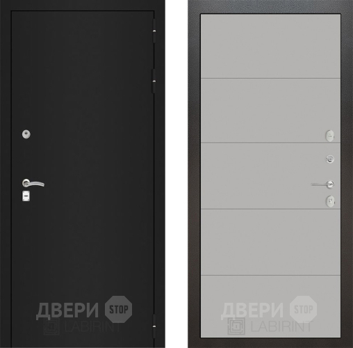Входная металлическая Дверь Лабиринт (LABIRINT) Classic шагрень черная 13 Грей софт в Можайске