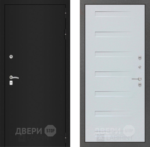 Дверь Лабиринт (LABIRINT) Classic шагрень черная 14 Дуб кантри белый горизонтальный в Можайске