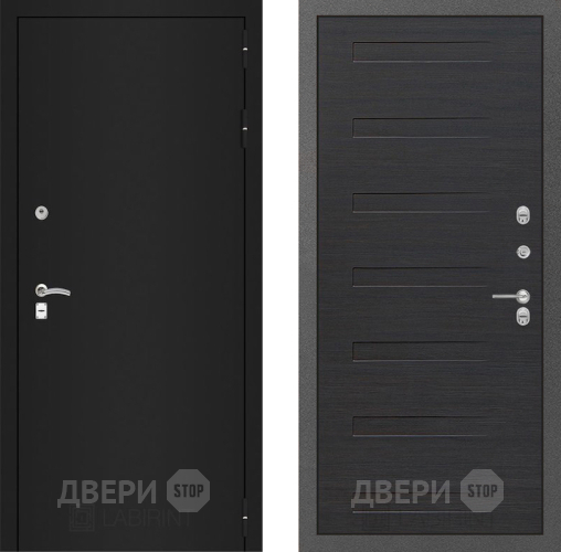 Входная металлическая Дверь Лабиринт (LABIRINT) Classic шагрень черная 14 Эковенге поперечный в Можайске