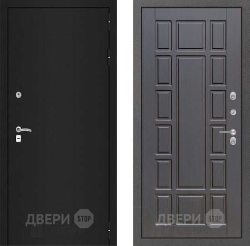 Входная металлическая Дверь Лабиринт (LABIRINT) Classic шагрень черная 12 Венге в Можайске