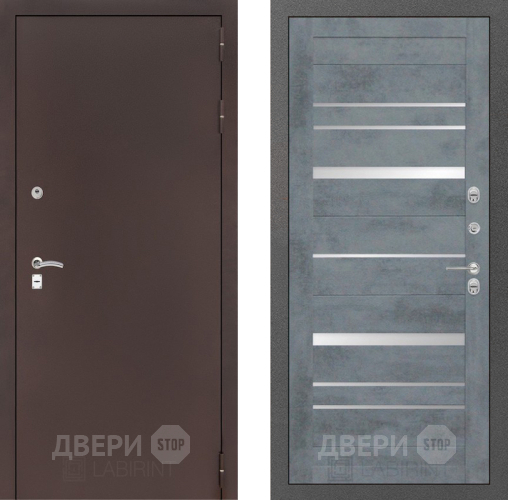 Входная металлическая Дверь Лабиринт (LABIRINT) Classic антик медь 20 Бетон темный в Можайске