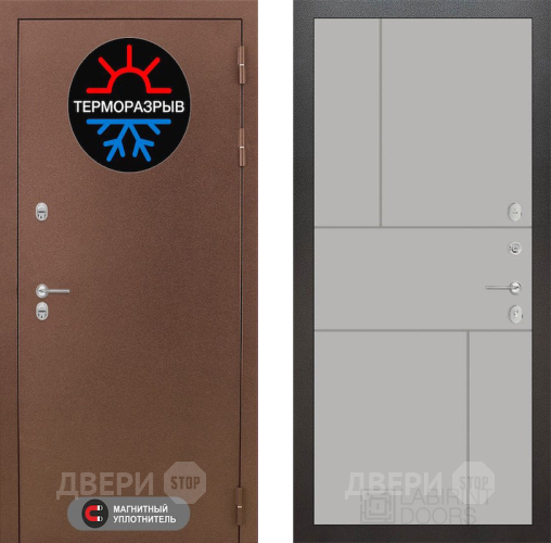 Входная металлическая Дверь Лабиринт (LABIRINT) Термо Магнит 21 Грей софт в Можайске