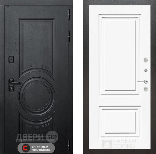 Входная металлическая Дверь Лабиринт (LABIRINT) Гранд 26 Белый (RAL-9003) в Можайске