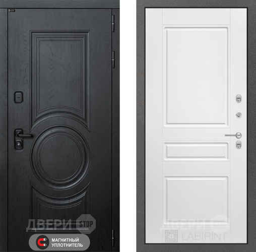 Входная металлическая Дверь Лабиринт (LABIRINT) Гранд 03 Белый софт в Можайске