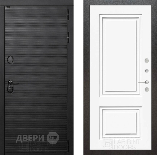 Входная металлическая Дверь Лабиринт (LABIRINT) Вулкано 26 Белый (RAL-9003) в Можайске