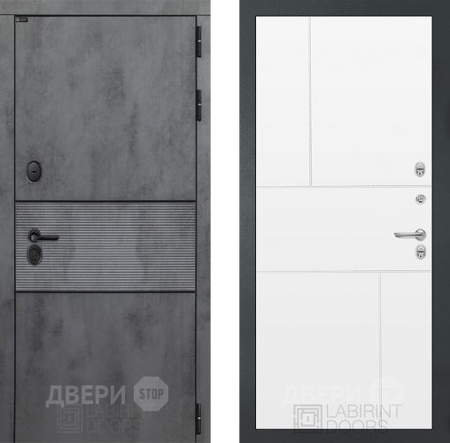 Входная металлическая Дверь Лабиринт (LABIRINT) Инфинити 21 Белый софт в Можайске