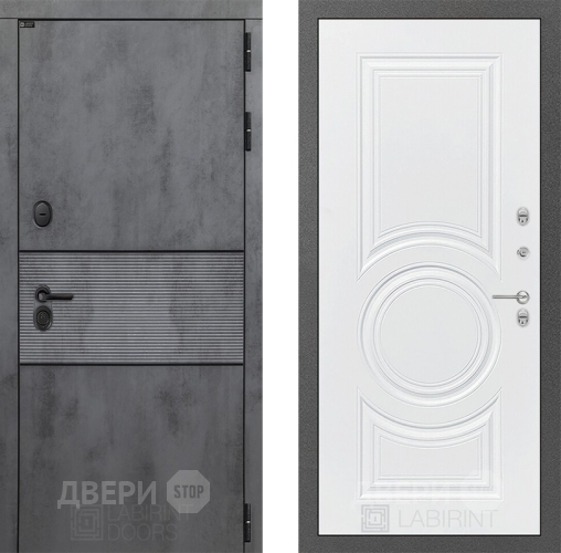 Входная металлическая Дверь Лабиринт (LABIRINT) Инфинити 23 Белый софт в Можайске