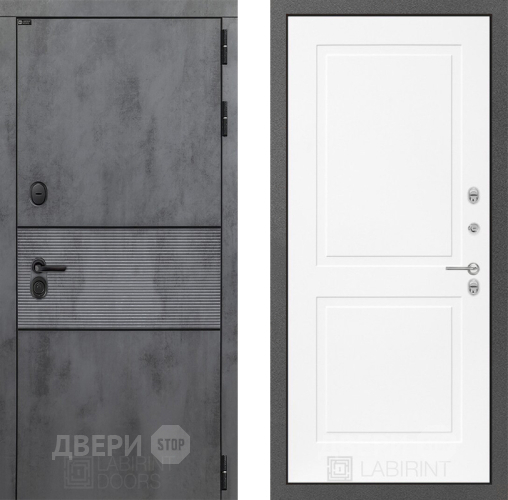 Входная металлическая Дверь Лабиринт (LABIRINT) Инфинити 11 Белый софт в Можайске