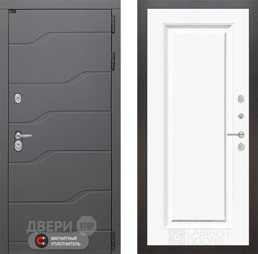 Дверь Лабиринт (LABIRINT) Ривер 27 Белый (RAL-9003) в Можайске