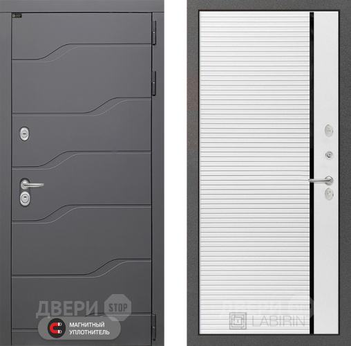 Входная металлическая Дверь Лабиринт (LABIRINT) Ривер 22 Белый софт в Можайске