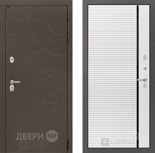 Входная металлическая Дверь Лабиринт (LABIRINT) Смоки 22 Белый софт в Можайске