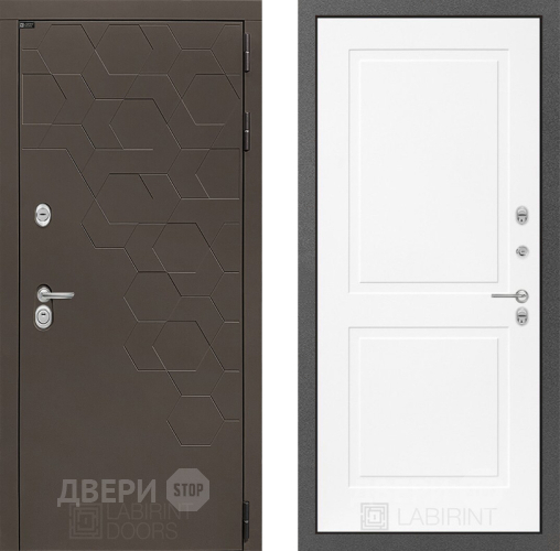 Входная металлическая Дверь Лабиринт (LABIRINT) Смоки 11 Белый софт в Можайске