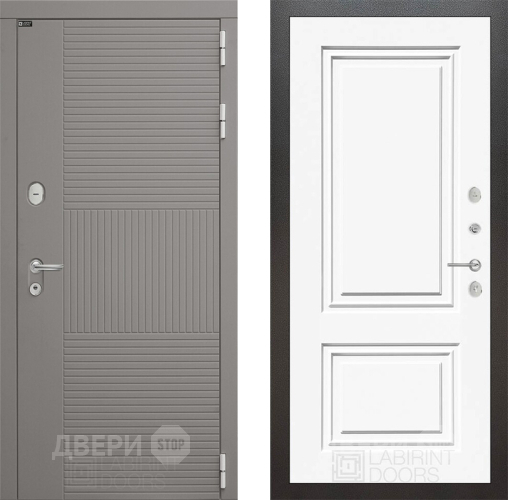 Входная металлическая Дверь Лабиринт (LABIRINT) Формо 26 Белый (RAL-9003) в Можайске