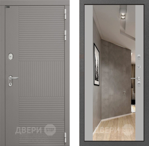 Входная металлическая Дверь Лабиринт (LABIRINT) Формо Зеркало Максимум Грей софт в Можайске