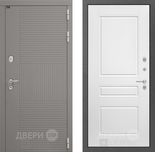Входная металлическая Дверь Лабиринт (LABIRINT) Формо 03 Белый софт в Можайске