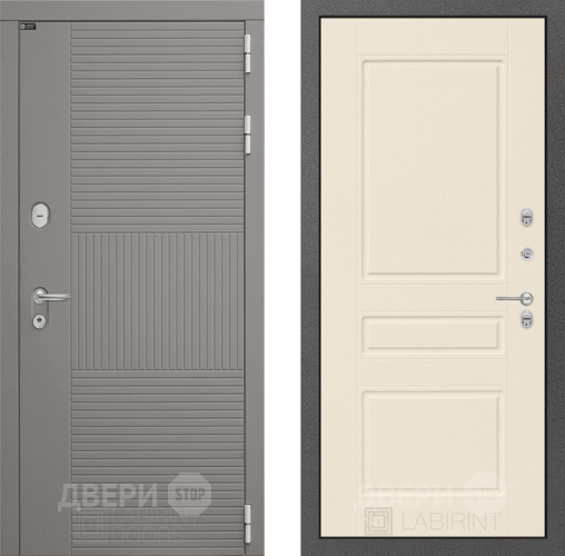 Входная металлическая Дверь Лабиринт (LABIRINT) Формо 03 Крем софт в Можайске