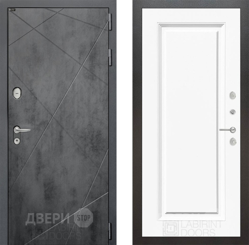 Входная металлическая Дверь Лабиринт (LABIRINT) Лофт 27 Белый (RAL-9003) в Можайске