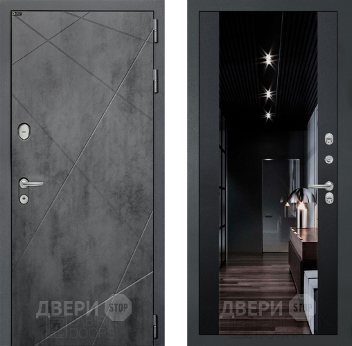 Дверь Лабиринт (LABIRINT) Лофт Зеркало Максимум с тонировкой Черный кварц в Можайске