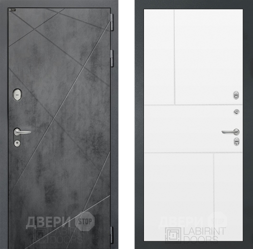 Входная металлическая Дверь Лабиринт (LABIRINT) Лофт 21 Белый софт в Можайске