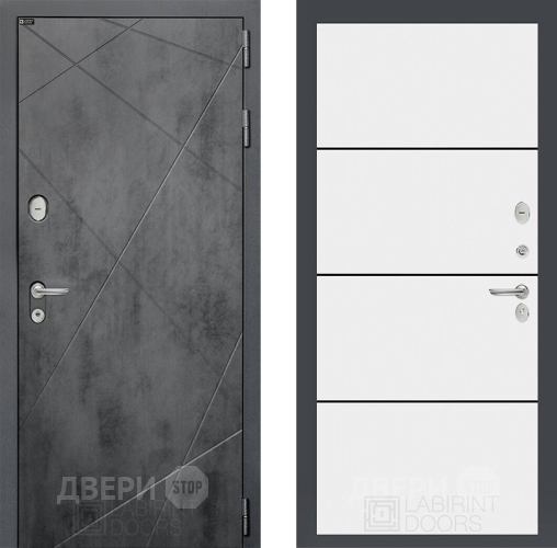Входная металлическая Дверь Лабиринт (LABIRINT) Лофт 25 Белый софт в Можайске