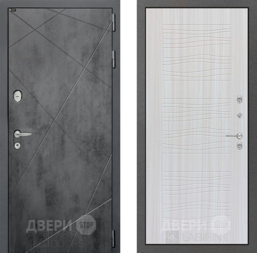 Входная металлическая Дверь Лабиринт (LABIRINT) Лофт 06 Сандал белый в Можайске